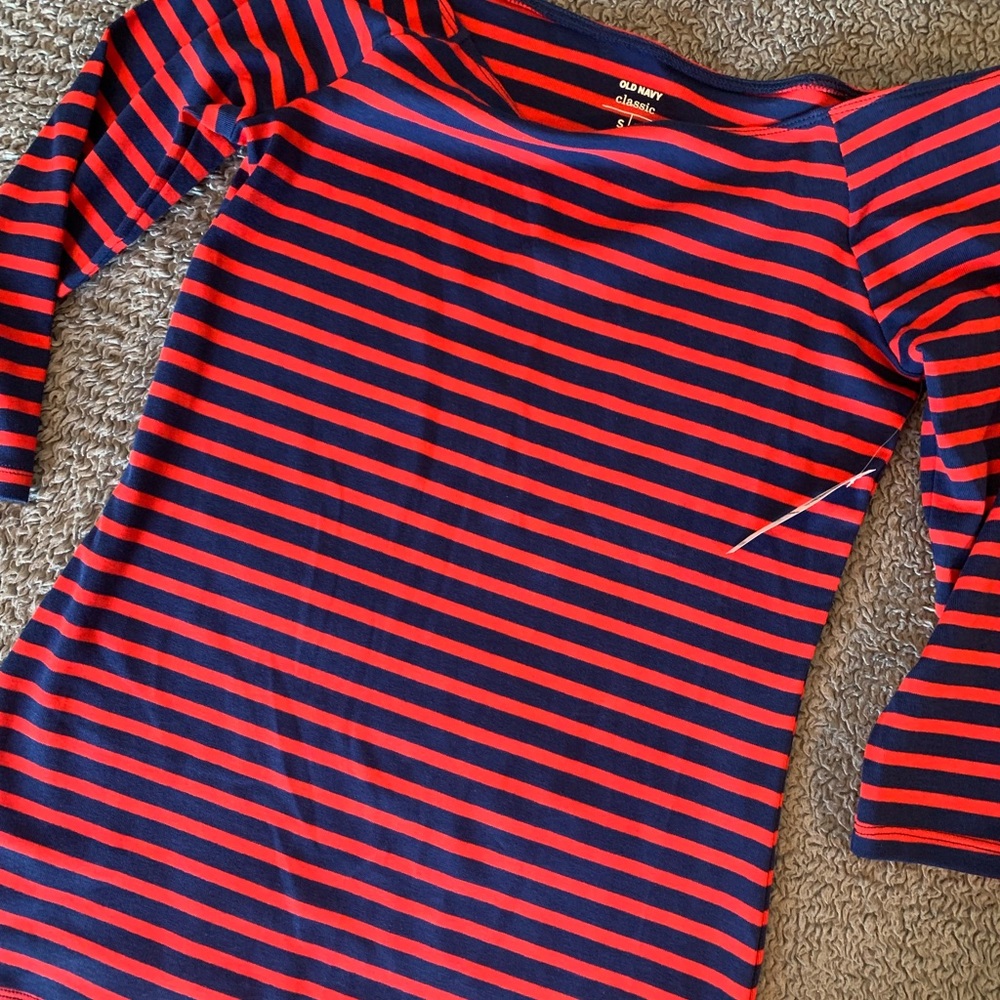 NWT 3/4 Sleeve Striped Top